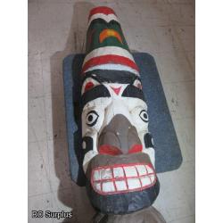 R-205: First Nations 12ft Three Character Totem Pole – Cedar