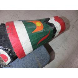 R-205: First Nations 12ft Three Character Totem Pole – Cedar