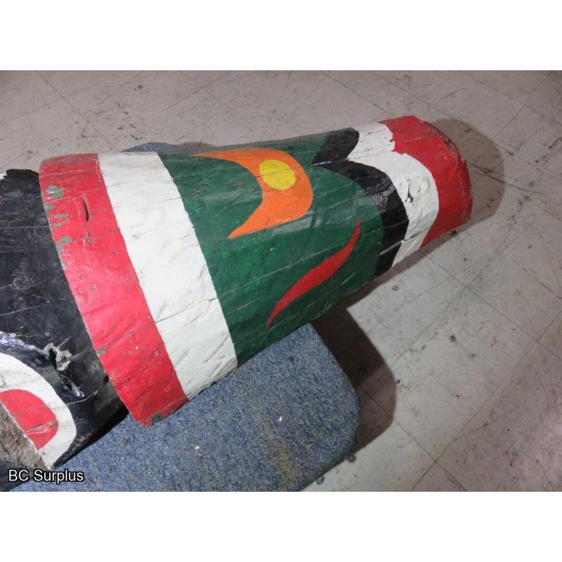 R-205: First Nations 12ft Three Character Totem Pole – Cedar