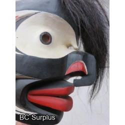 R-1: Carved Indigenous Mask – “Hawk” - Signed