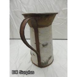 R-13: Birch Bark & Tin Vintage-Style Water Jug