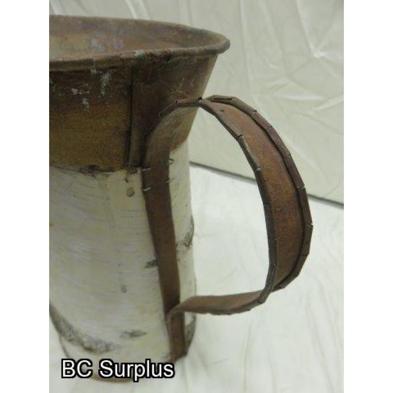 R-13: Birch Bark & Tin Vintage-Style Water Jug