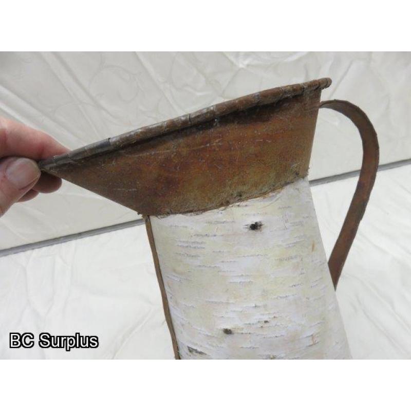 R-13: Birch Bark & Tin Vintage-Style Water Jug