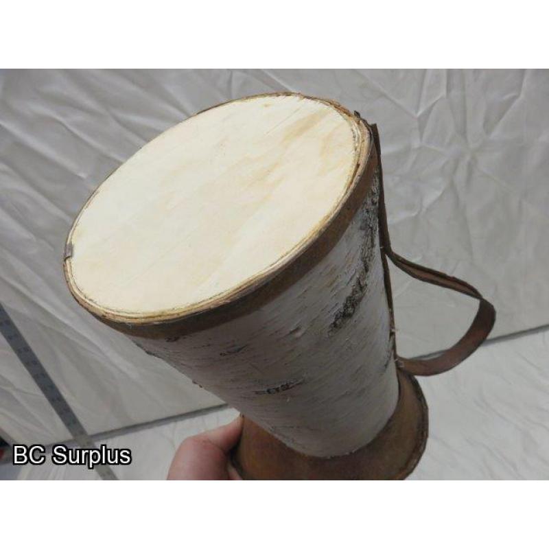 R-13: Birch Bark & Tin Vintage-Style Water Jug