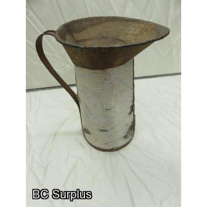 R-13: Birch Bark & Tin Vintage-Style Water Jug