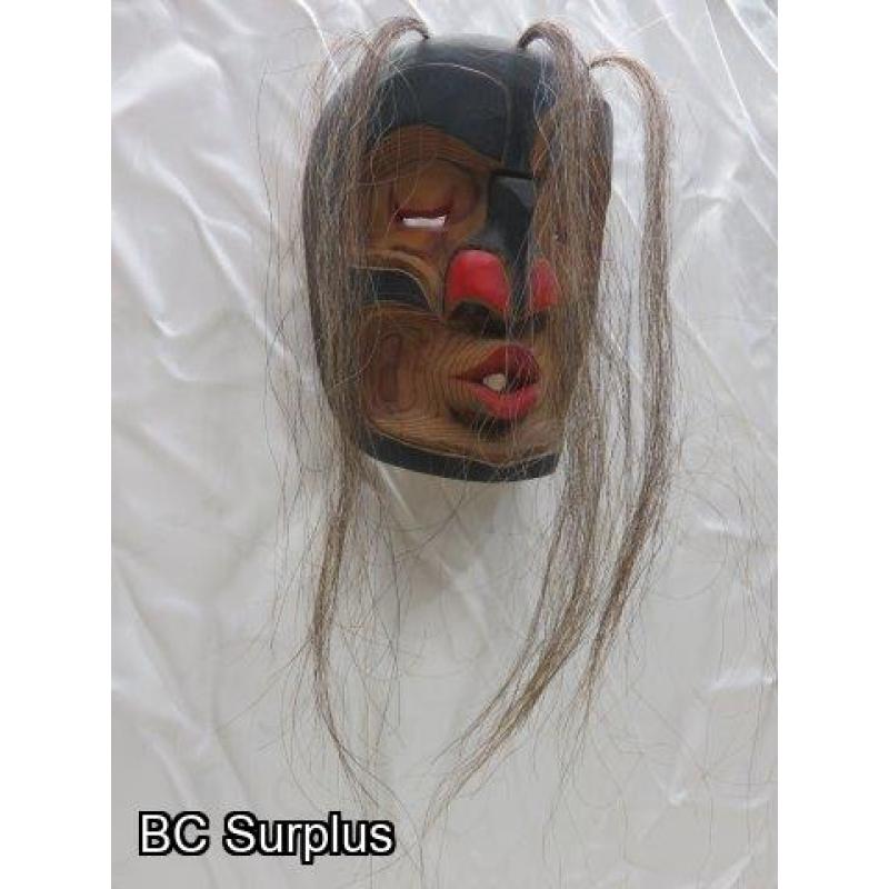 R-2: Carved Indigenous Mask - “Wild Woman” - Signed