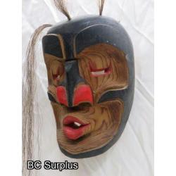 R-2: Carved Indigenous Mask - “Wild Woman” - Signed