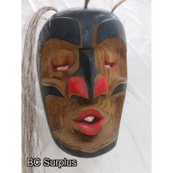 R-2: Carved Indigenous Mask - “Wild Woman” - Signed