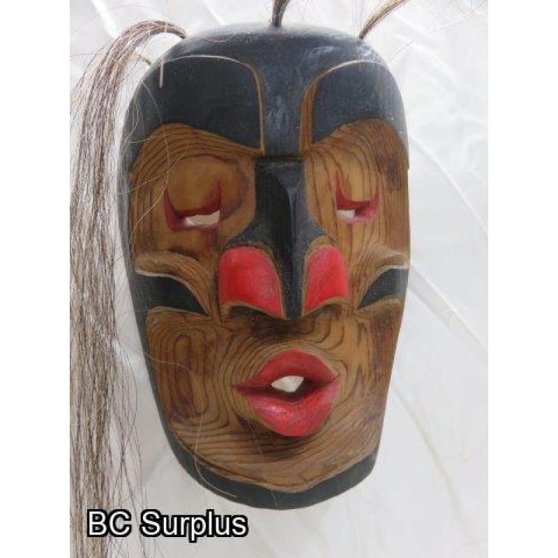 R-2: Carved Indigenous Mask - “Wild Woman” - Signed