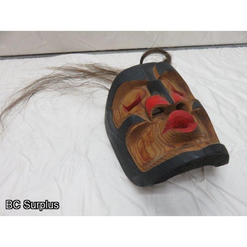 R-2: Carved Indigenous Mask - “Wild Woman” - Signed