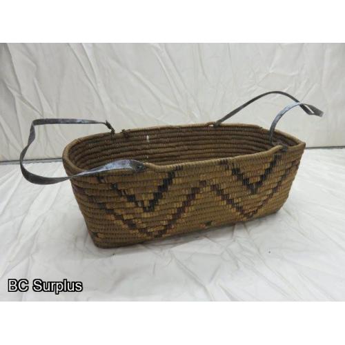 R-23: Salish Basket with Leather Straps – Vintage