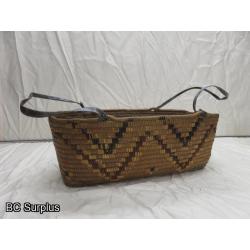 R-23: Salish Basket with Leather Straps – Vintage