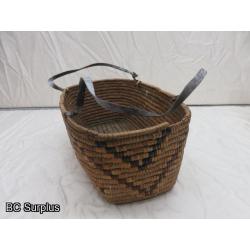 R-23: Salish Basket with Leather Straps – Vintage