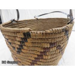 R-23: Salish Basket with Leather Straps – Vintage