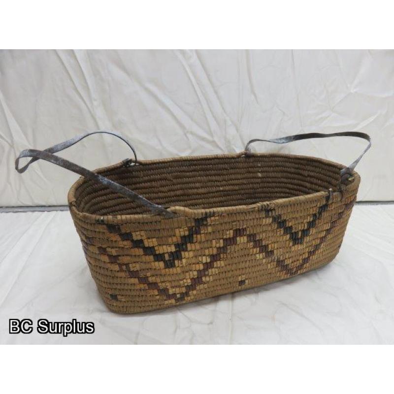 R-23: Salish Basket with Leather Straps – Vintage