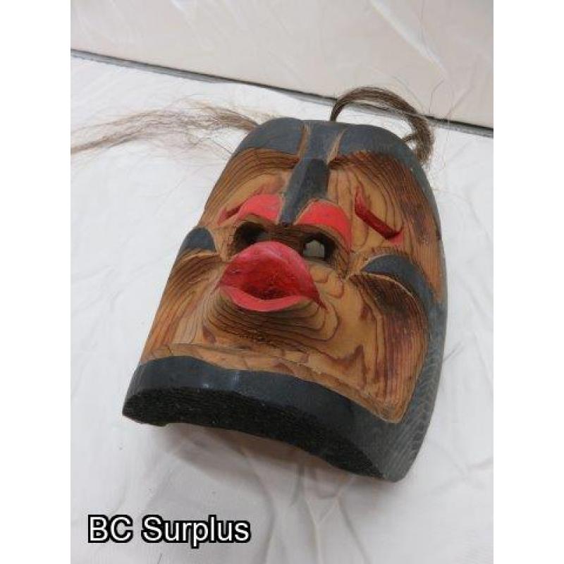 R-2: Carved Indigenous Mask - “Wild Woman” - Signed