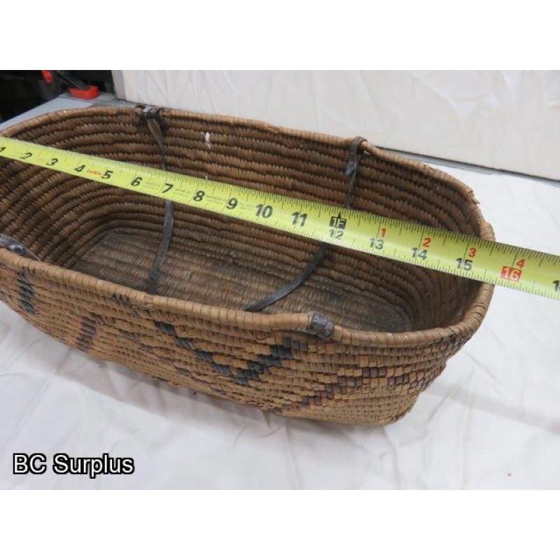 R-23: Salish Basket with Leather Straps – Vintage