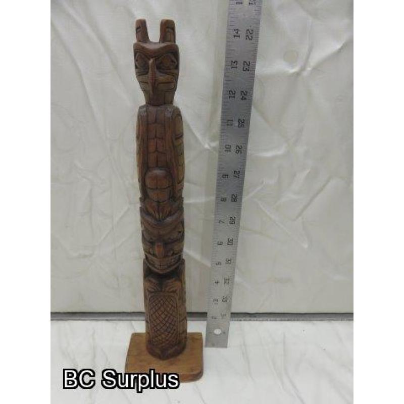 R-43: Hand Carved Vintage Totem Pole – Squamish