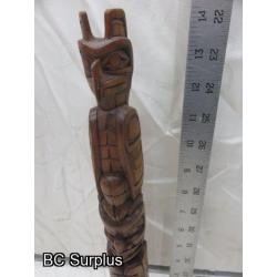 R-43: Hand Carved Vintage Totem Pole – Squamish