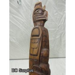 R-43: Hand Carved Vintage Totem Pole – Squamish