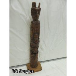 R-43: Hand Carved Vintage Totem Pole – Squamish