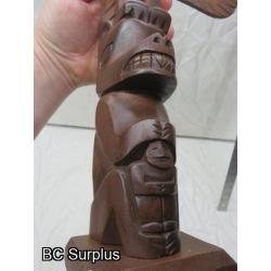 R-44: Hand Carved Vintage Totem Pole