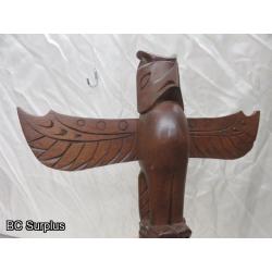 R-44: Hand Carved Vintage Totem Pole