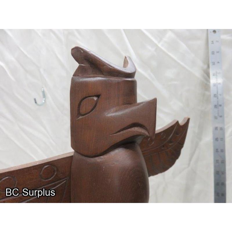 R-44: Hand Carved Vintage Totem Pole