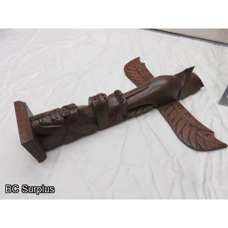 R-44: Hand Carved Vintage Totem Pole