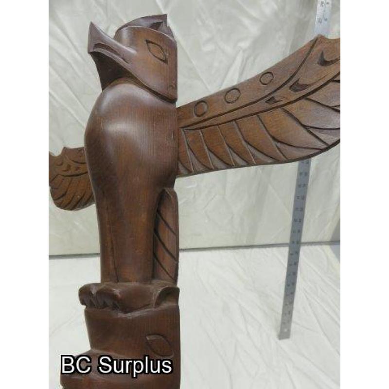 R-44: Hand Carved Vintage Totem Pole