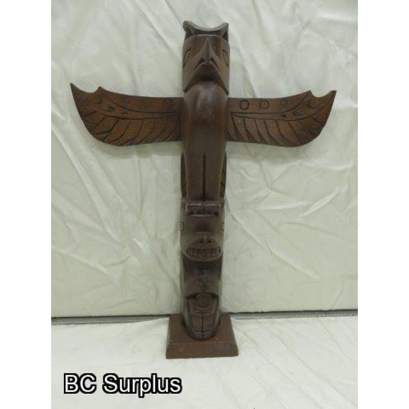 R-44: Hand Carved Vintage Totem Pole