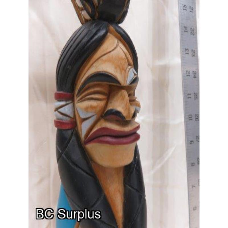 R-46: Hand Carved Vintage Totem Pole