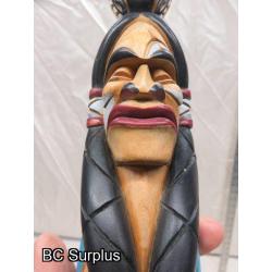 R-46: Hand Carved Vintage Totem Pole