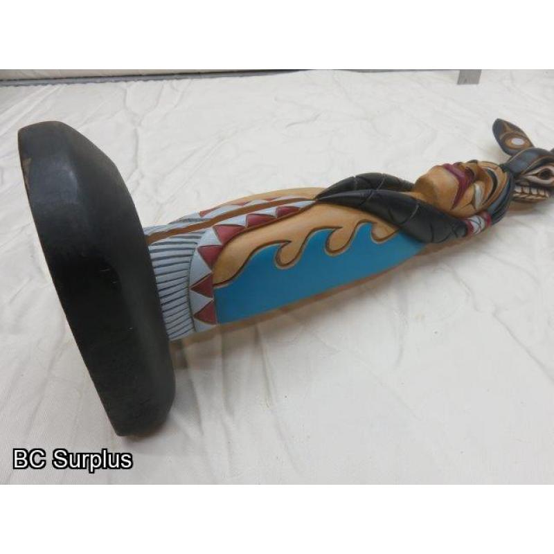 R-46: Hand Carved Vintage Totem Pole