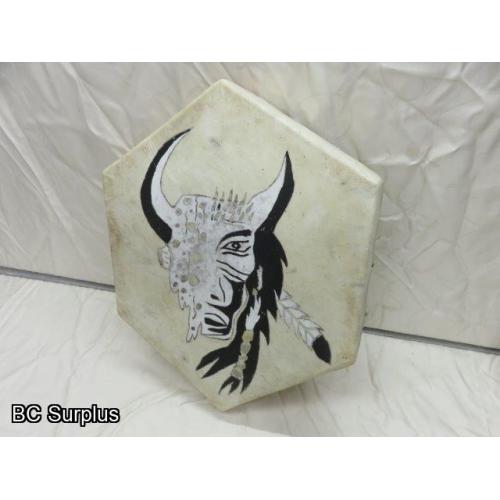 R-48: Indigenous Painted Drum – Buffalo Head