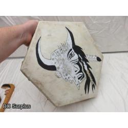 R-48: Indigenous Painted Drum – Buffalo Head