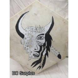 R-48: Indigenous Painted Drum – Buffalo Head