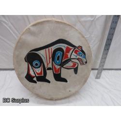 R-51: Indigenous Painted Drum – Grizzly Bear