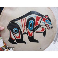 R-51: Indigenous Painted Drum – Grizzly Bear