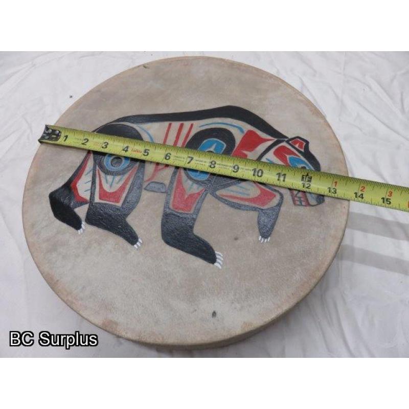 R-51: Indigenous Painted Drum – Grizzly Bear