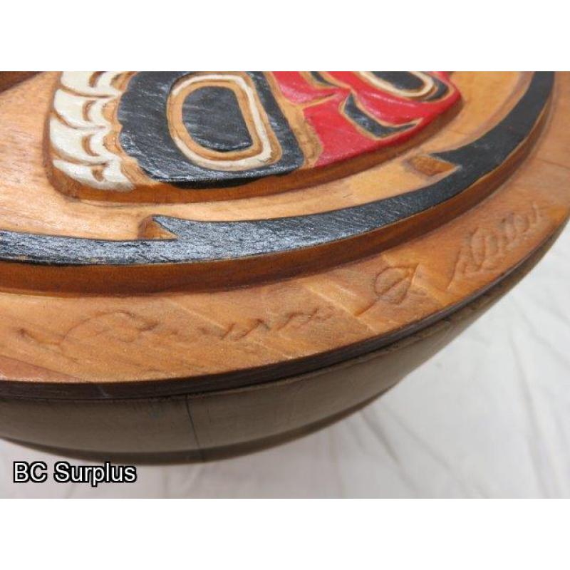 R-52: Indigenous Salmon Carved Cedar Drum Box