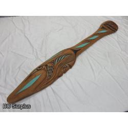 R-56: Indigenous Carved Salish Paddle – 2 Characters