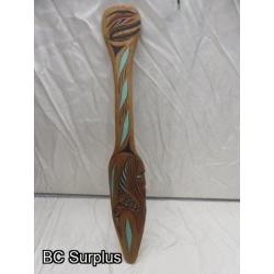 R-56: Indigenous Carved Salish Paddle – 2 Characters