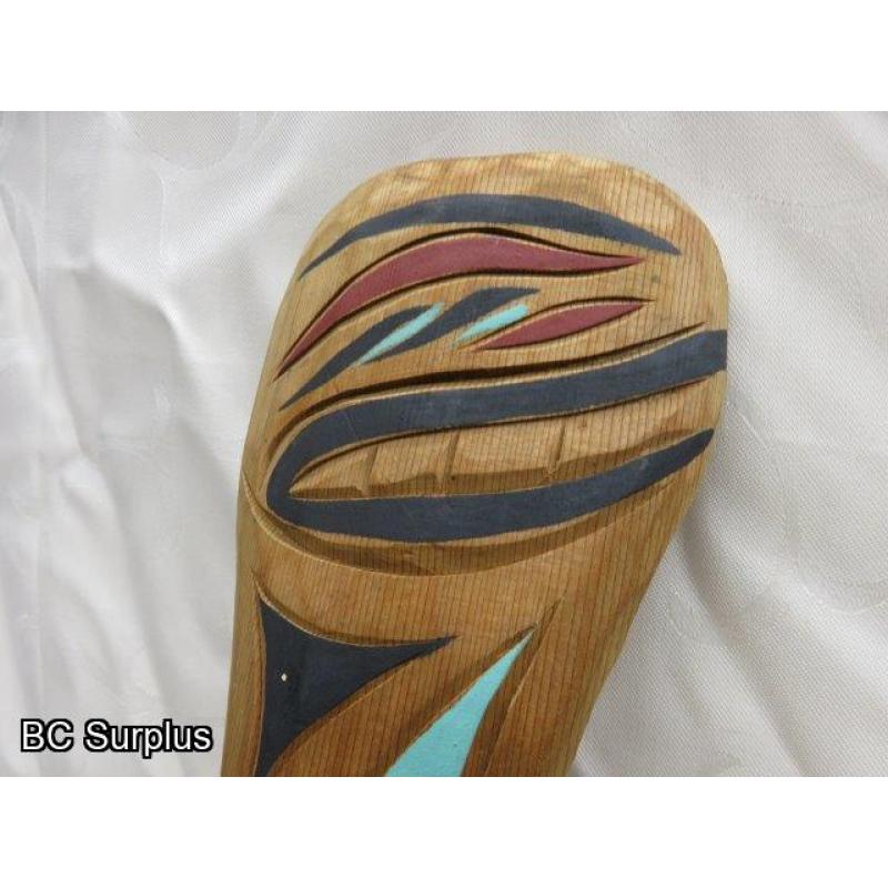 R-56: Indigenous Carved Salish Paddle – 2 Characters