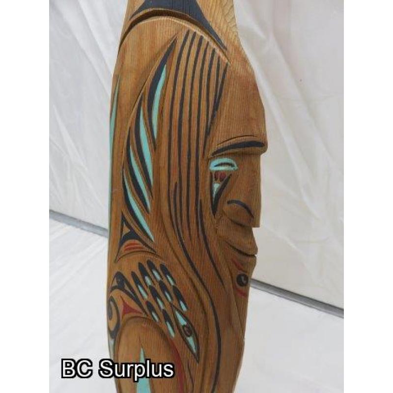 R-56: Indigenous Carved Salish Paddle – 2 Characters