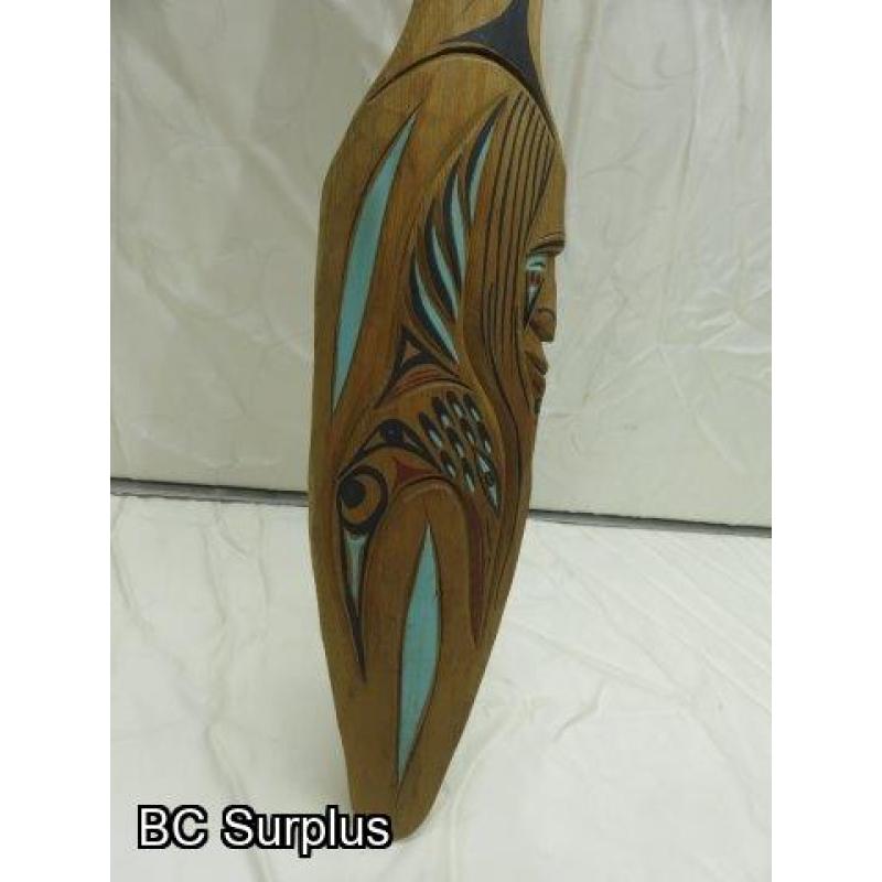 R-56: Indigenous Carved Salish Paddle – 2 Characters