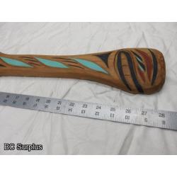 R-56: Indigenous Carved Salish Paddle – 2 Characters