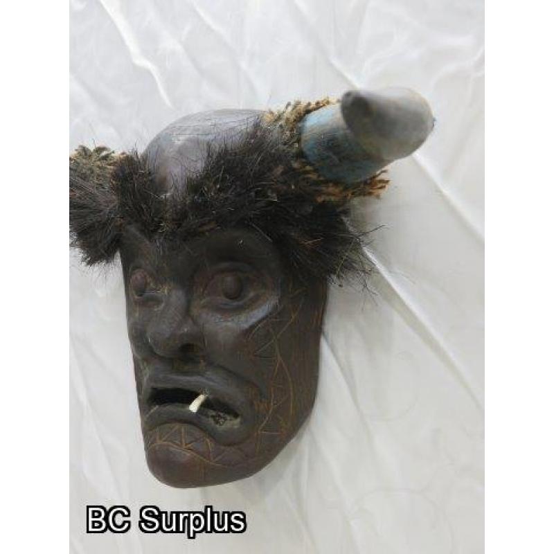 R-63: Tribal Mask with Buffalo or Cow Horns