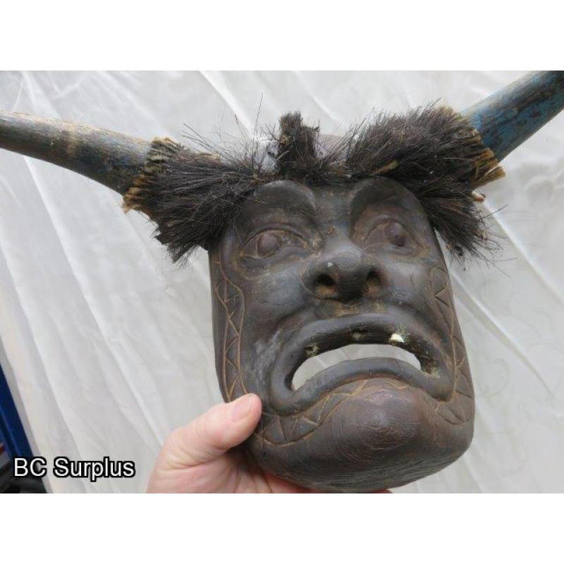 R-63: Tribal Mask with Buffalo or Cow Horns