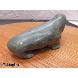 R-89: Inuit Soapstone Carving – Walrus – Signed